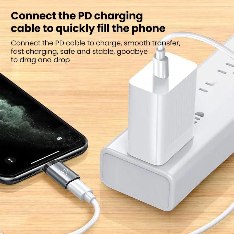 Lightning to USB-C Adapter, 20W Fast Charging Converter for iPhone, Huawei, Xiaomi, and Samsung