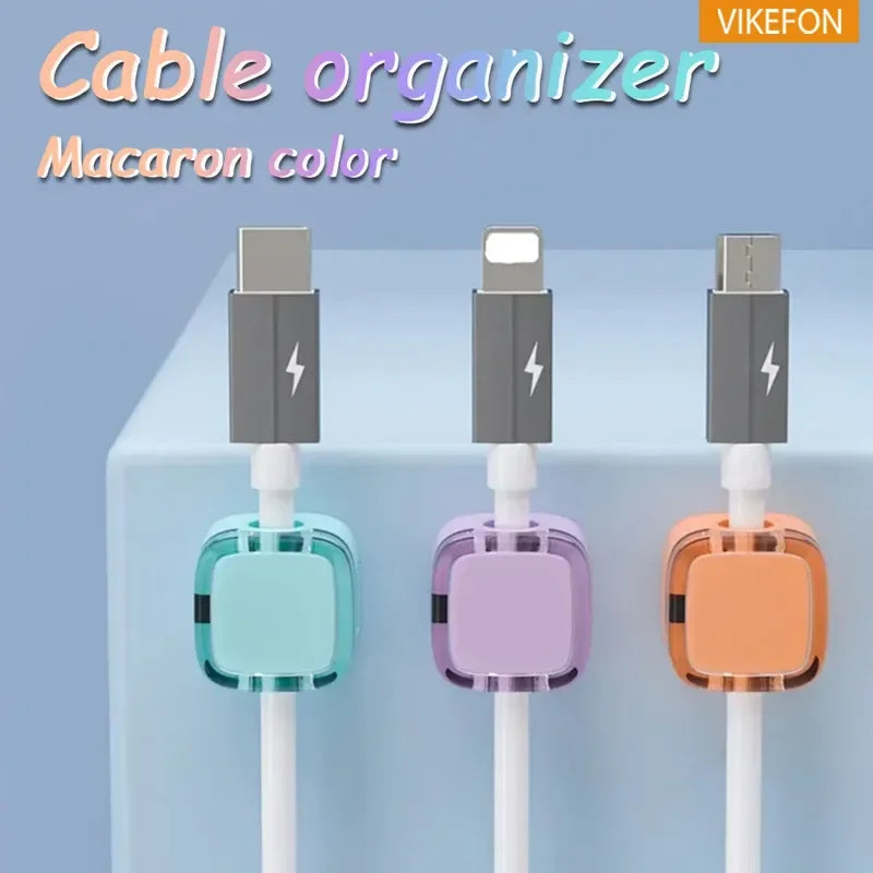 VIKEFON Magnetic Cable Organizer Clip Set, Adjustable Acrylic Wire Keeper for Desk & Wall