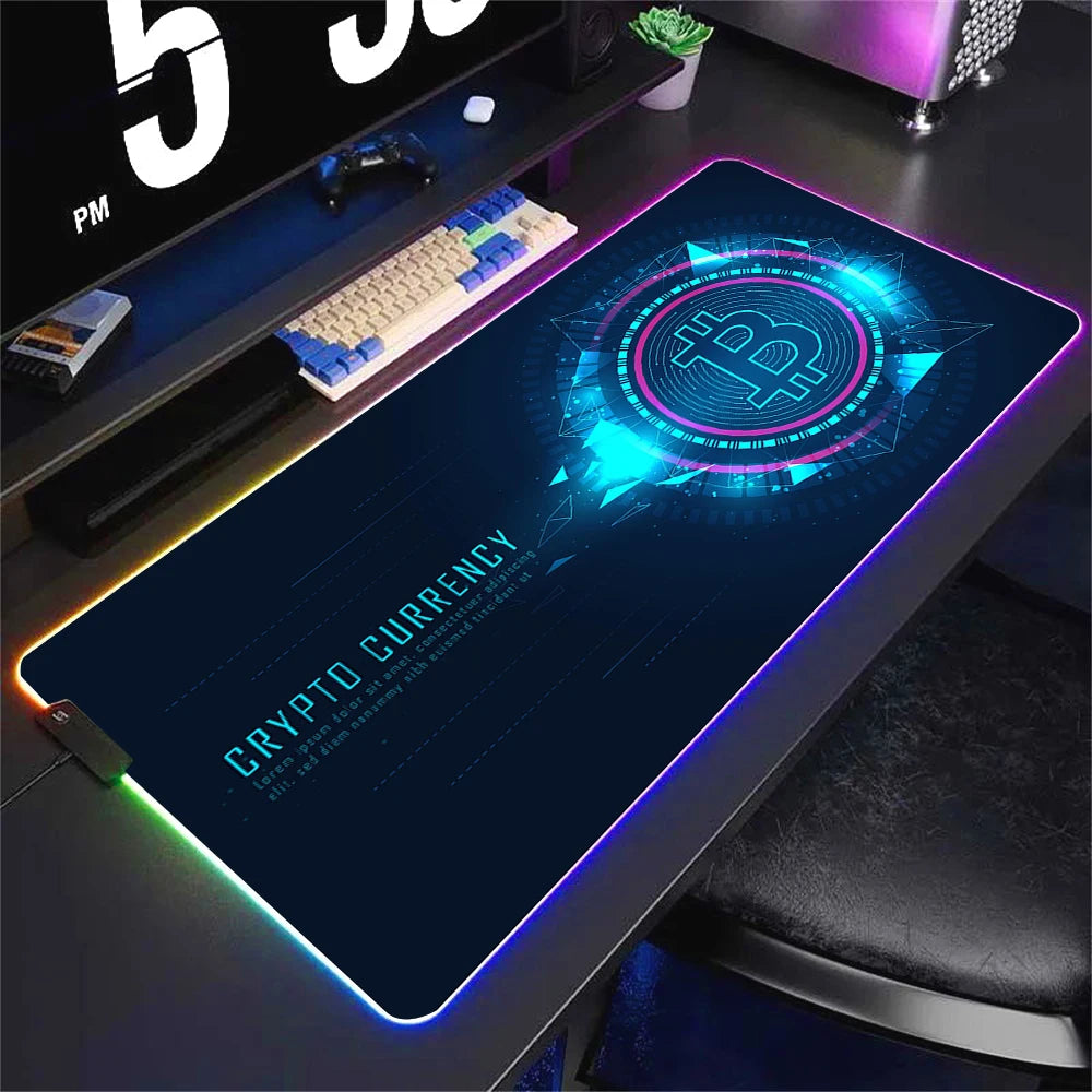 Oversized RGB LED Gaming Mouse Pad Non Slip Waterproof Desk Mat Multiple Sizes for PC Setup