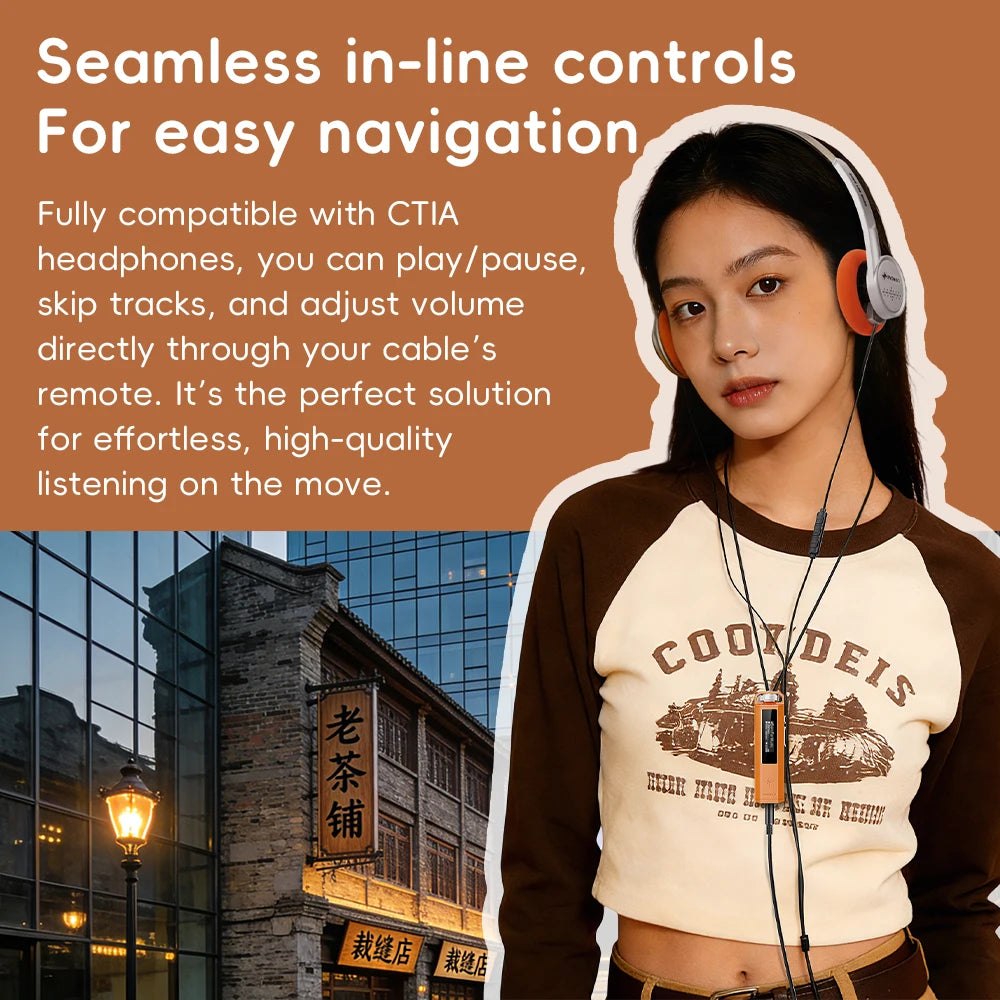 Retro pocket MP3 player with OLED display USB DAC lossless audio support portable music device