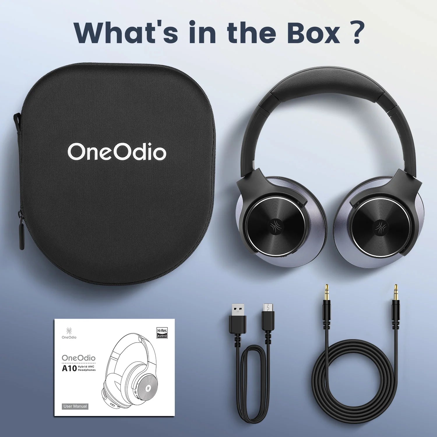 Wireless Over Ear Bluetooth Headphones with Hybrid Active Noise Cancelling and Hi Res Audio