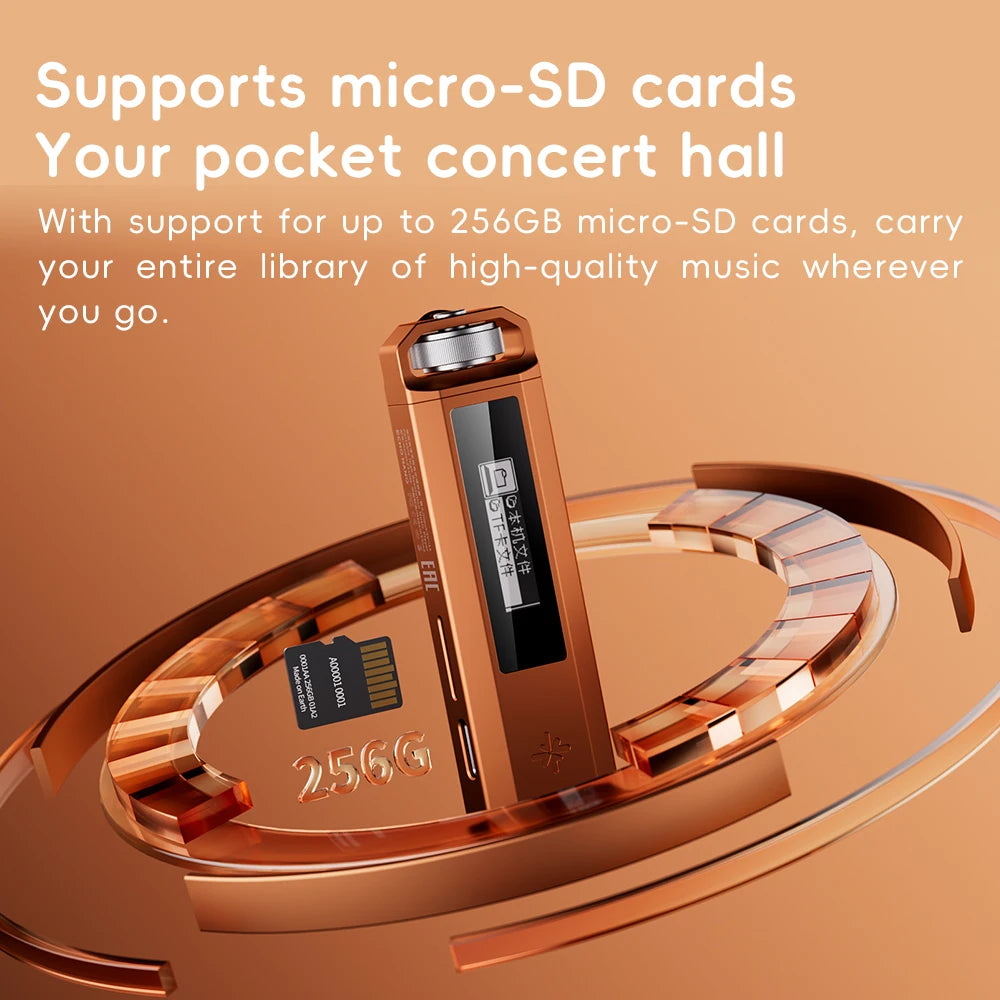 Retro pocket MP3 player with OLED display USB DAC lossless audio support portable music device