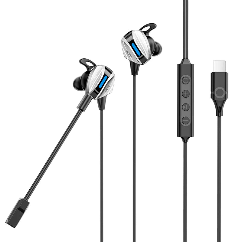 Premium Wired Gaming Earbuds with Microphone for PC Console and Mobile Devices