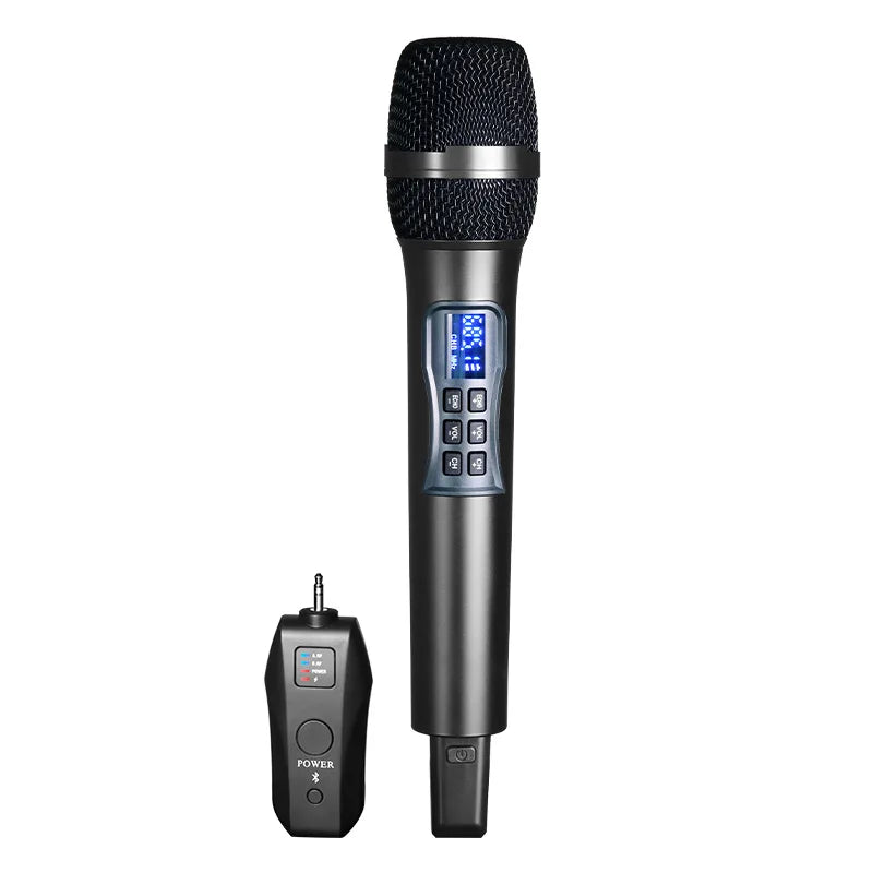 Wireless UHF Handheld Karaoke Microphone with Bluetooth Receiver and Reverb for Home or Stage