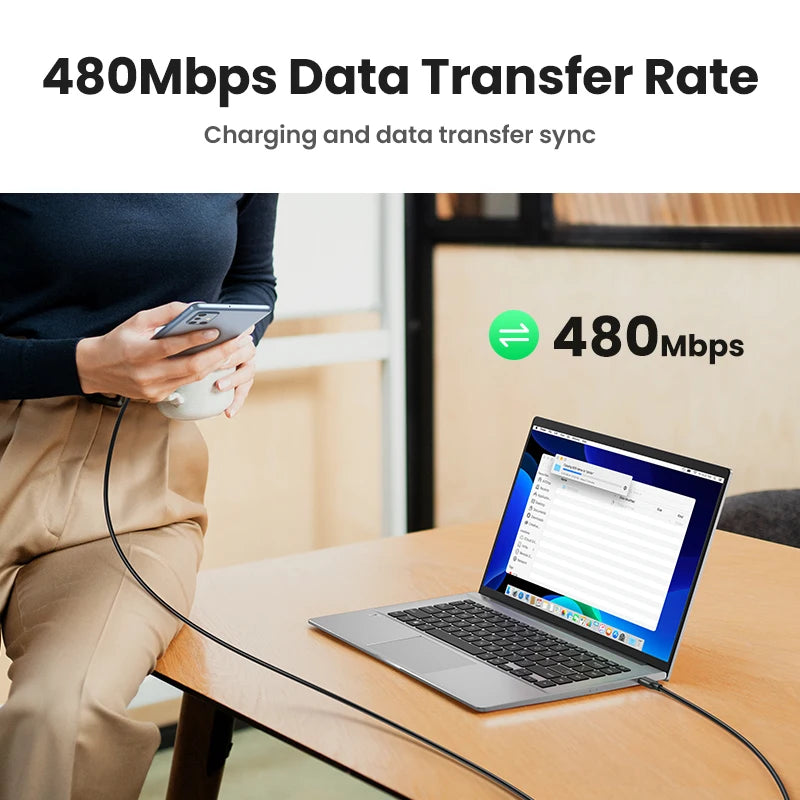 100W USB-C to USB-C Fast Charging Cable 5A Power Delivery Lead for Laptops Tablets Phones