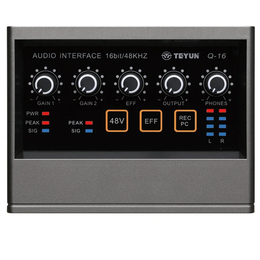 USB Audio Interface External Sound Card for Professional Studio Recording and Live Streaming