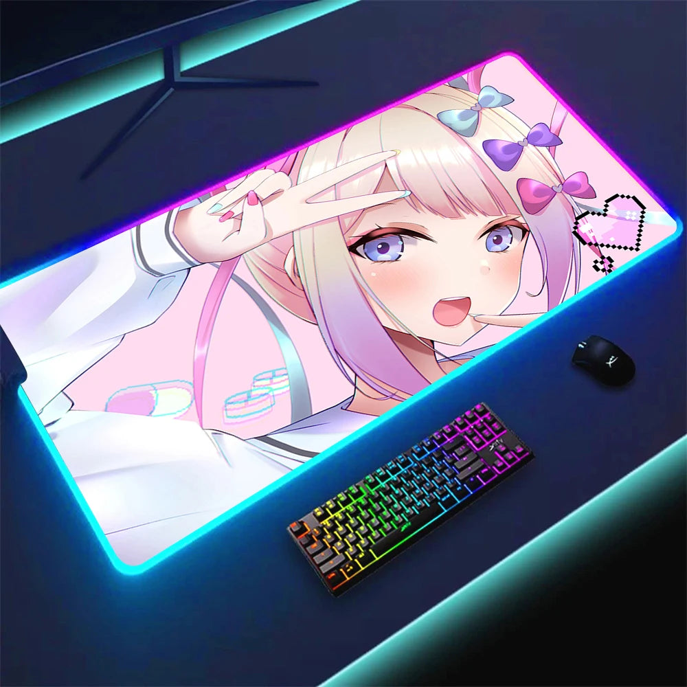Extended RGB Gaming Mouse Mat with LED Lighting Extra Large Waterproof Non Slip Rubber Surface