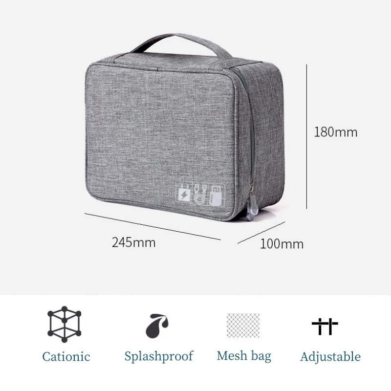Water Resistant Travel Organiser for Electronics Accessories Cables Mouse Power Bank Large Capacity