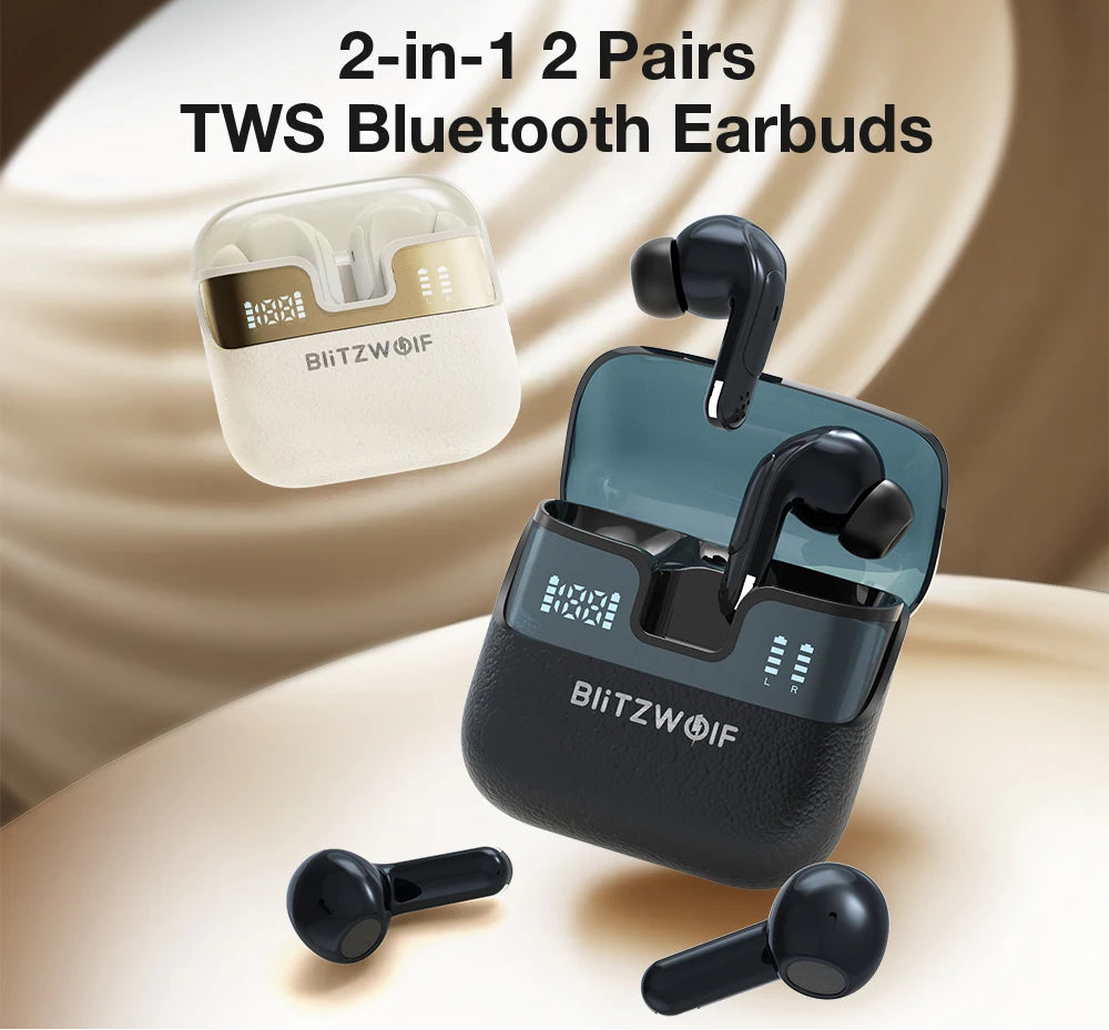 Wireless TWS Earbuds with Dual LED Display and 13mm Drivers for Deep Stereo Sound