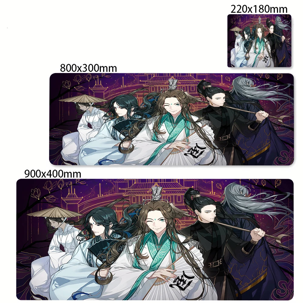 Large Non-slip Desk Mouse Pad with Stitched Edges and Wrist Rest for Office and Gaming Setups