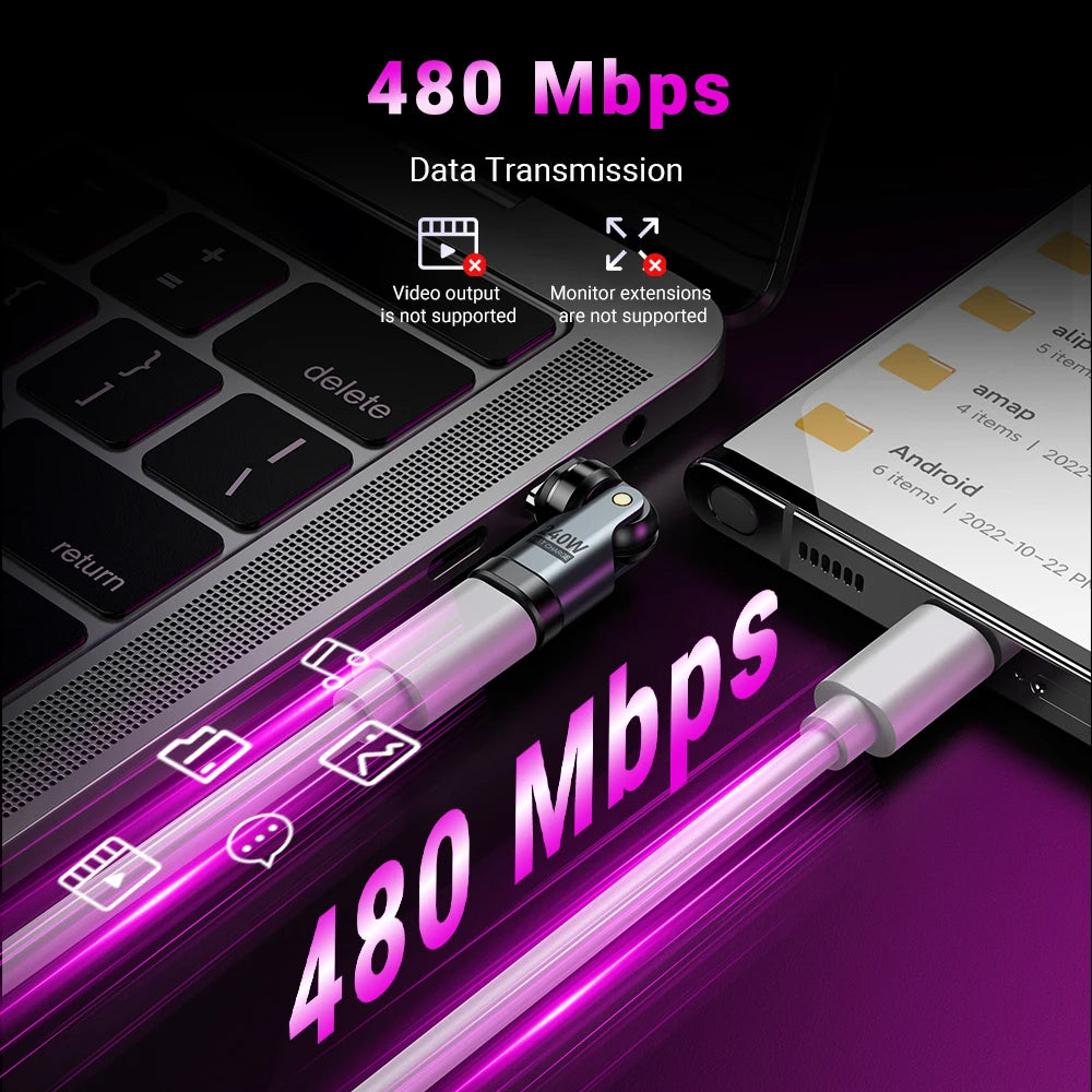 3 Pack 240W Magnetic USB C to USB C OTG Adapters Fast Charging for Laptops and Smartphones