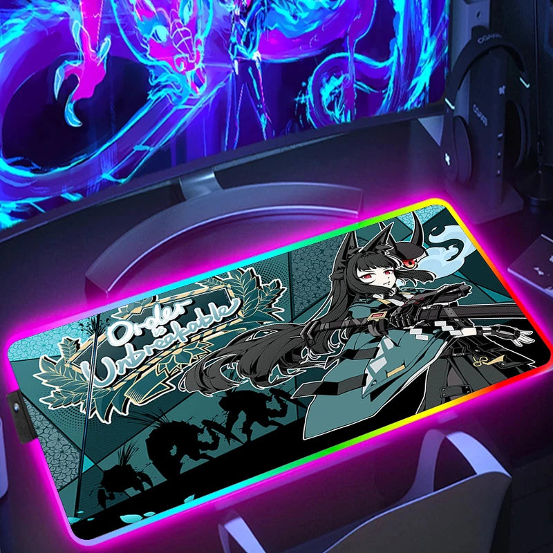 RGB Gaming Mouse Pad XXL with HD Print Non Slip Base Waterproof Rubber Desk Mat for PC Setup