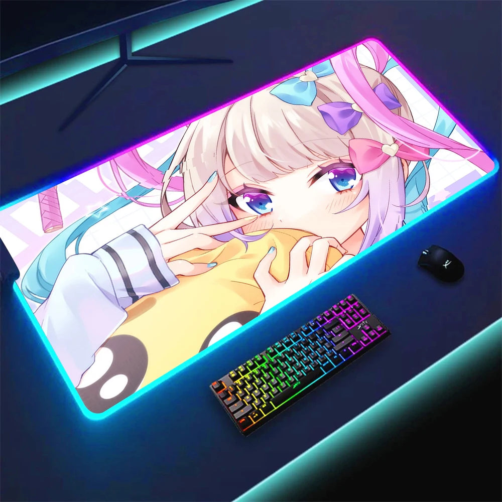 Extended RGB Gaming Mouse Mat with LED Lighting Extra Large Waterproof Non Slip Rubber Surface