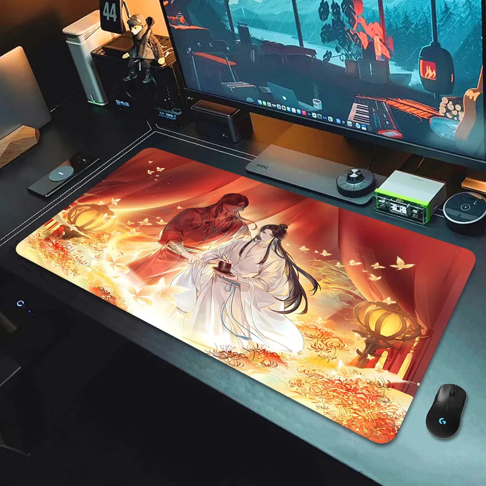 Large Gaming Mouse Pad Anime Desk Mat Non-slip Rubber Surface for Computer and Laptop Setups