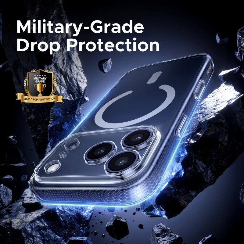 Magnetic Clear Shockproof Case for iPhone 17 Pro Max 16 15 14 MagSafe Compatible Slim Cover