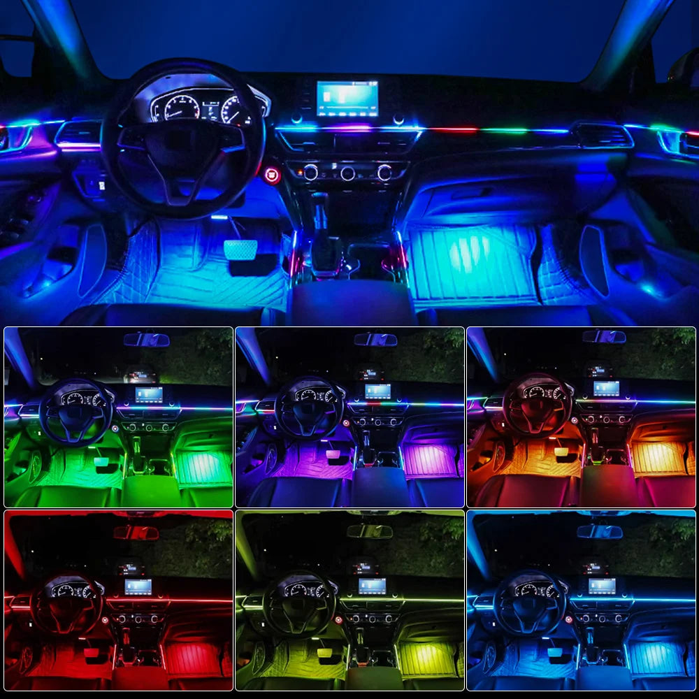 LED Acrylic Car Ambient Light Kit with RGB Colour Symphony and App Touch Control