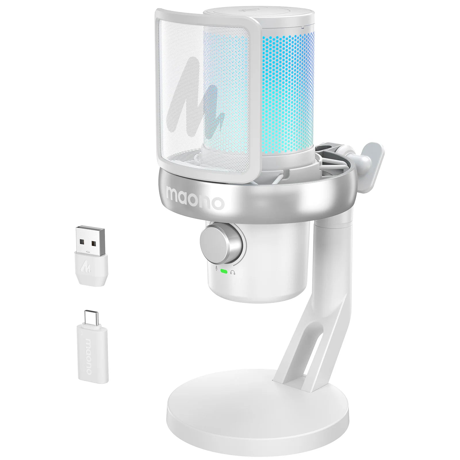 Wireless USB Gaming Microphone with AI Voice Changer Noise Reduction for PC Laptop Streaming