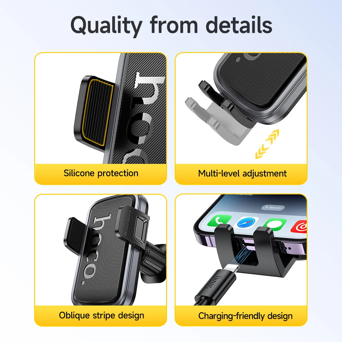 Universal Adjustable Car Air Vent Phone Holder Mount for Travel and Commute