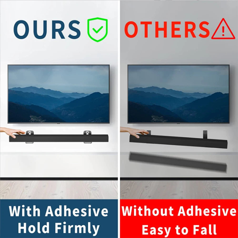 Universal Wall Mount Brackets for Sound Bar Speakers Compatible with Home Theatre Systems