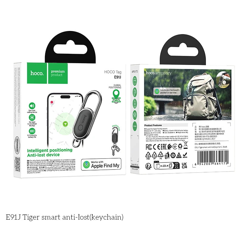 Mini Smart GPS Tracker Keychain with App Compatibility for Pet, Child, Car, and Device Locating