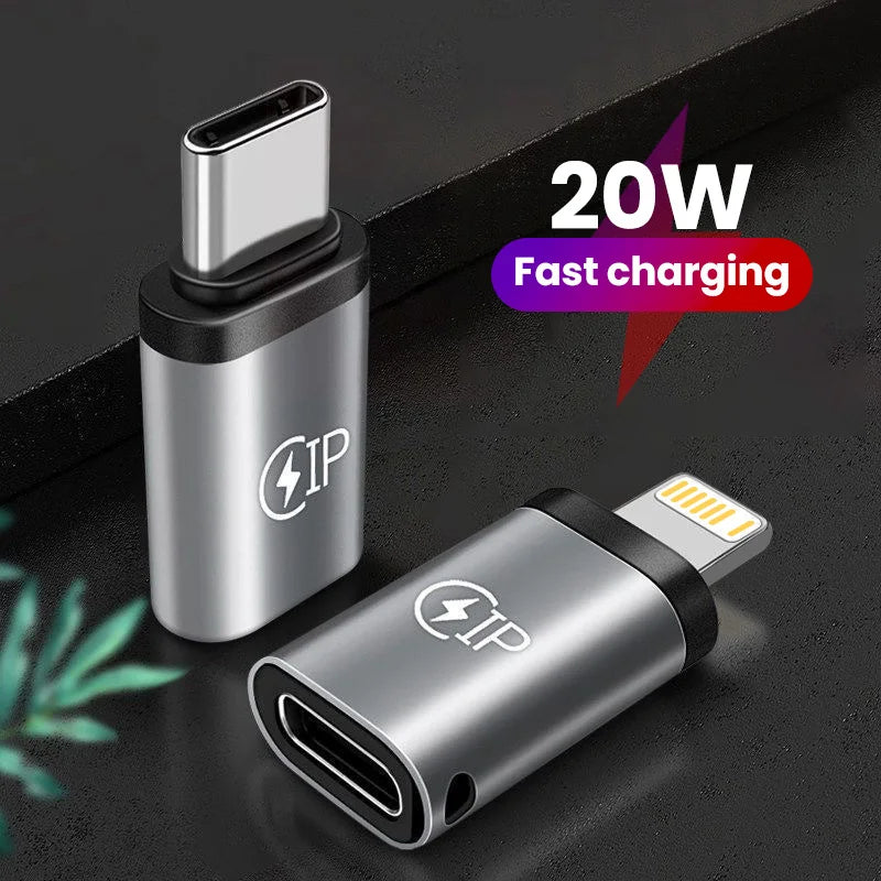 Lightning to USB-C Adapter, 20W Fast Charging Converter for iPhone, Huawei, Xiaomi, and Samsung