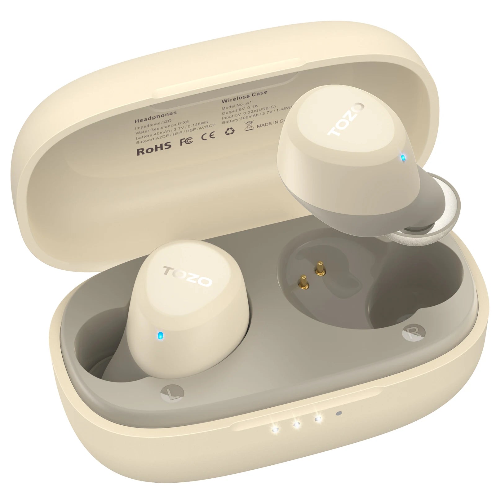 Wireless Bluetooth 5.3 In-Ear Earbuds with Microphone Waterproof Mini Headphones for Sport and Calls