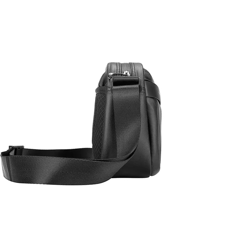 Multipurpose Casual Crossbody Small Messenger Bag with Water Resistant Oxford Fabric Black