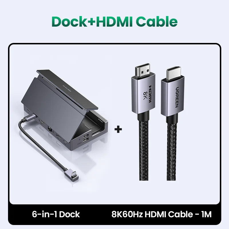 USB C Gaming Dock with 4K HDMI Display, Gigabit Ethernet, 100W PD and 10Gbps Data Ports