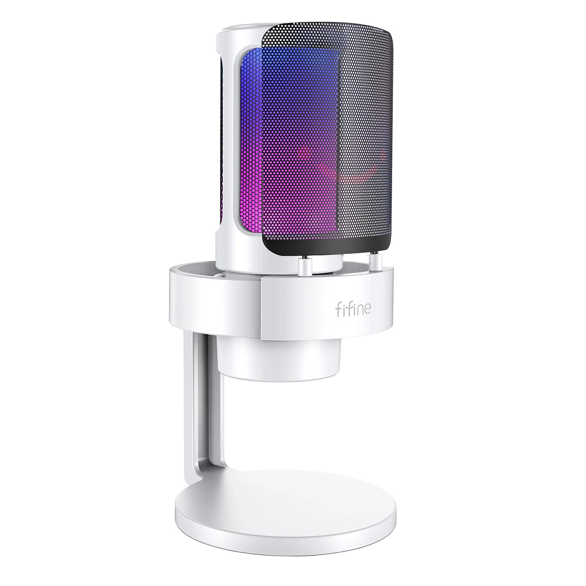 USB Microphone for PC and Mac with Pop Filter, Touch Mute, 3.5mm Jack and RGB Lighting for Streaming