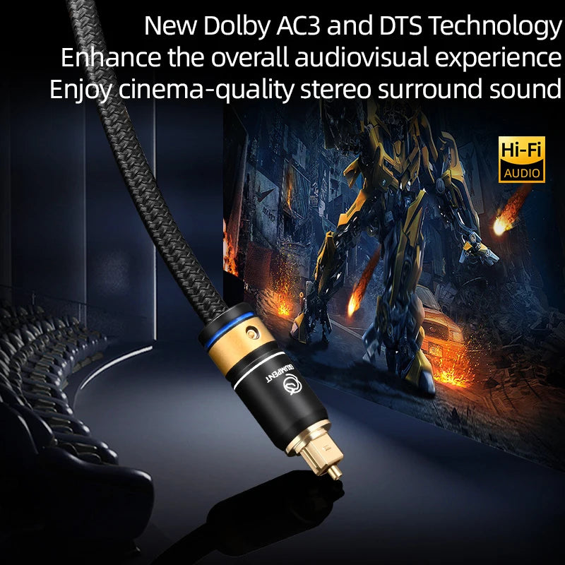 High Fidelity Digital Optical Audio Cable Toslink SPDIF for Dolby DTS 5.1 7.1 Surround Sound