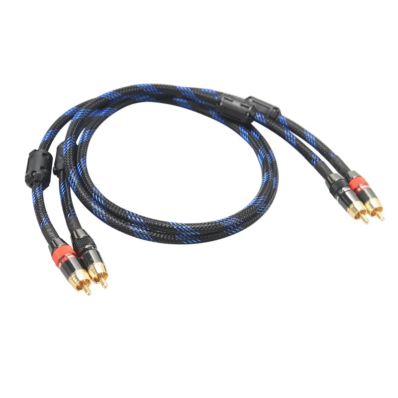 2RCA to 2RCA Hi-Fi Audio Cable 4N OFC Independent Shielding Stereo Interconnect Lead