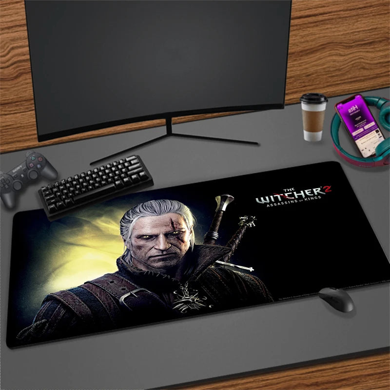 Large Cartoon Gaming Mouse Pad with Stitched Edges Non-Slip Rubber Base for Desktops and PCs