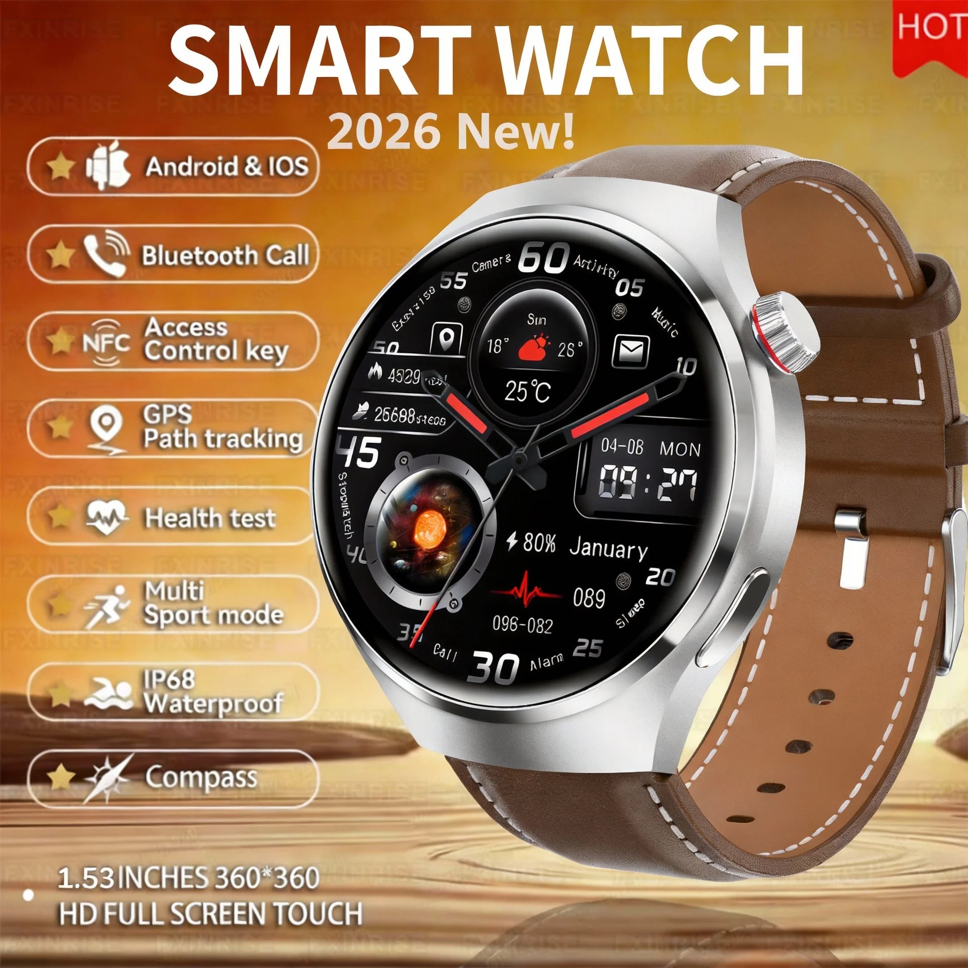 ECG PPG Smart Watch HD Call NFC Sport Health Tracker Blood Pressure Lipids Monitor New Model