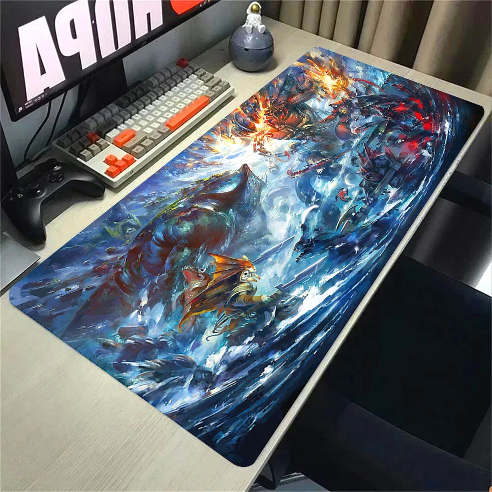 XXL Non-slip Rubber Gaming Mouse Pad with Stitched Edges for Desk and Keyboard 90x40cm