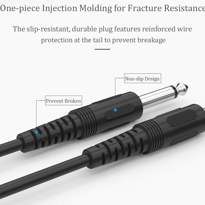 6.35mm Male-to-Male Jack Audio Cable for Guitar Mixer Amplifier Speaker Premium Aux Cable