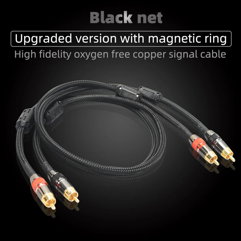 2RCA to 2RCA Hi-Fi Audio Cable 4N OFC Independent Shielding Stereo Interconnect Lead