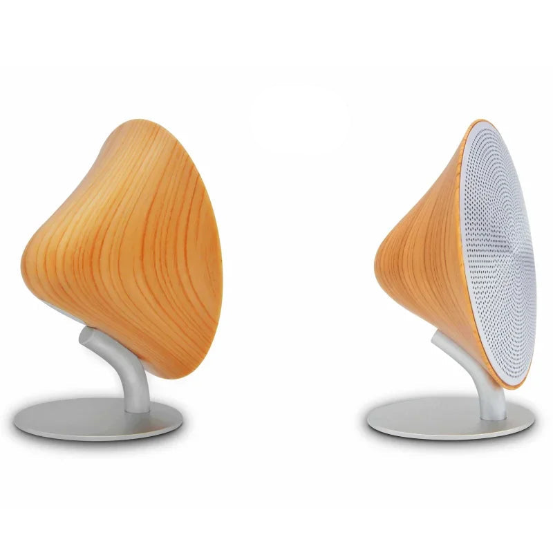 Retro Wooden Portable Bluetooth Boombox Speaker with Deep Bass and Touch Controls for Home & Office