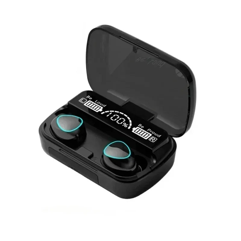 M10 TWS Bluetooth 5.1 Earbuds with 2500mAh Charging Case, 9D Stereo Sound, and Mic