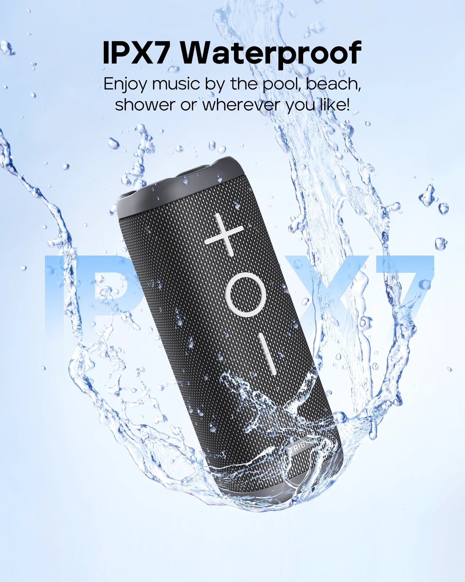 Portable Bluetooth Speaker 34W IPX7 Waterproof 24hr Playtime Wireless Outdoor Stereo Black