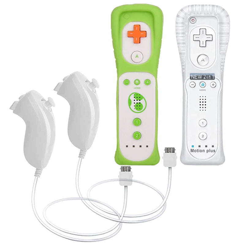Wireless Game Controller and Nunchuck Set with Motion Sensing for Wii and Wii U Consoles