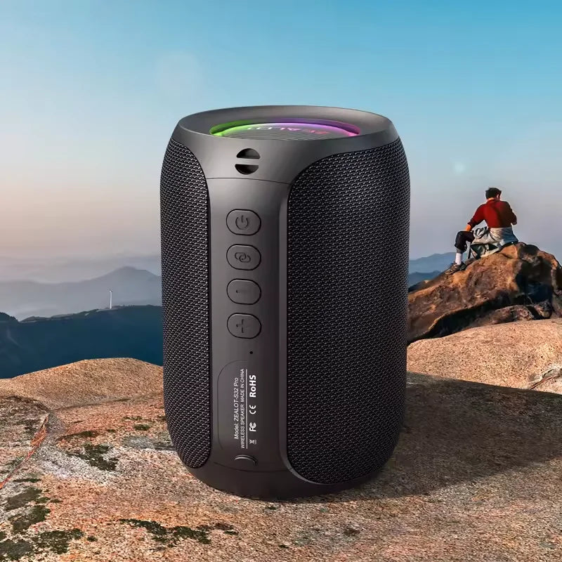 IPX5 Water Resistant Portable Bluetooth Speaker with Deep Bass, LED Lighting and Long Battery Life