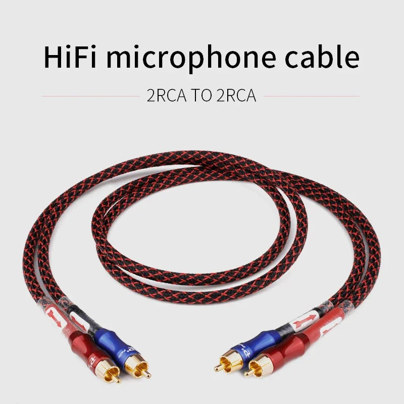 High-Performance Hi-Fi 2RCA to 2RCA Stereo Interconnect Cable for Premium Audio Systems