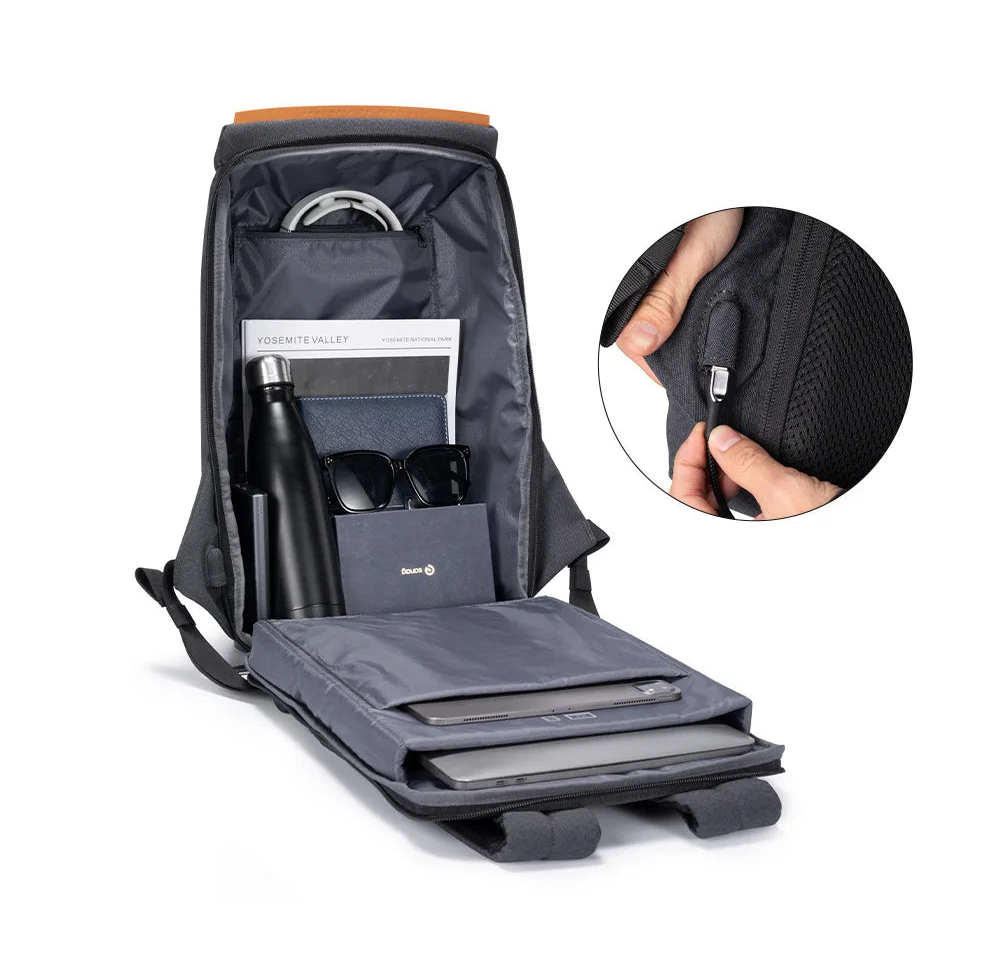 Water Resistant 15 Inch Anti Theft Laptop Backpack with USB Charging for Work School and Travel