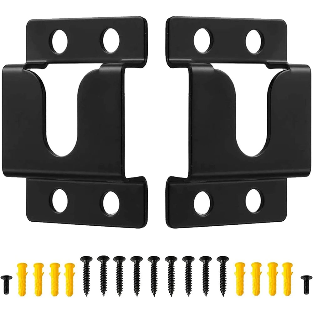 Premium Metal Wall Mount Bracket Pair for Surround and Soundbar Speakers Black Finish