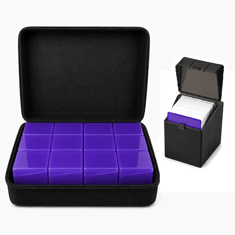 Large Capacity Trading Card Storage Organiser with 12 Deck Boxes for TCG, MTG and Sports Cards