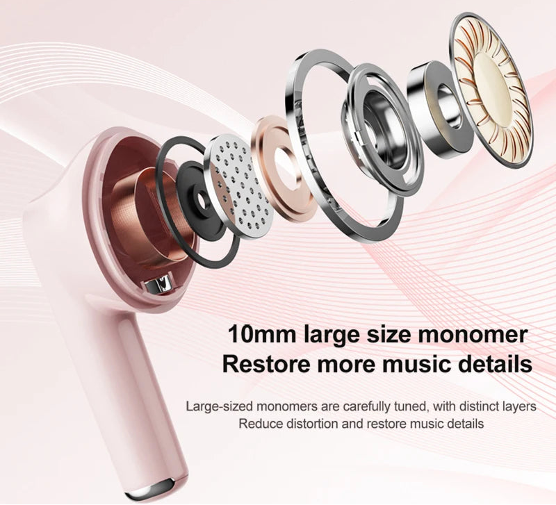 Wireless Bluetooth 5.3 Earbuds with Noise Cancelling and HiFi Stereo Sound for Sports and Calls
