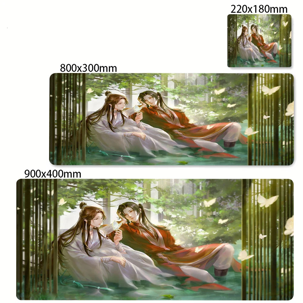 Large Non-slip Desk Mouse Pad with Stitched Edges and Wrist Rest for Office and Gaming Setups
