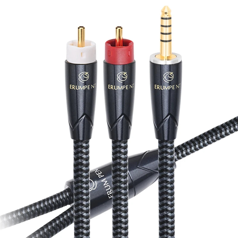 Premium 4.4mm Balanced to 2RCA OCC Audio Cable for Home Amplifiers and HiFi Systems