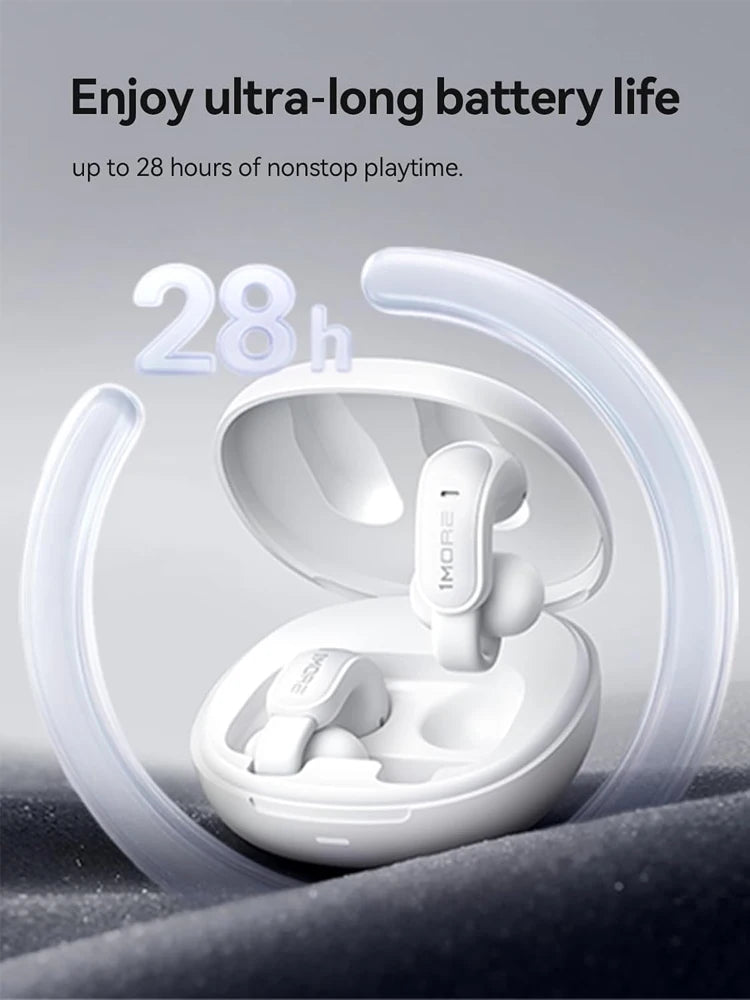 Open Ear Clip-On Wireless Earbuds with Bluetooth 5.4 Deep Bass Lightweight IPX5 28H Battery Life