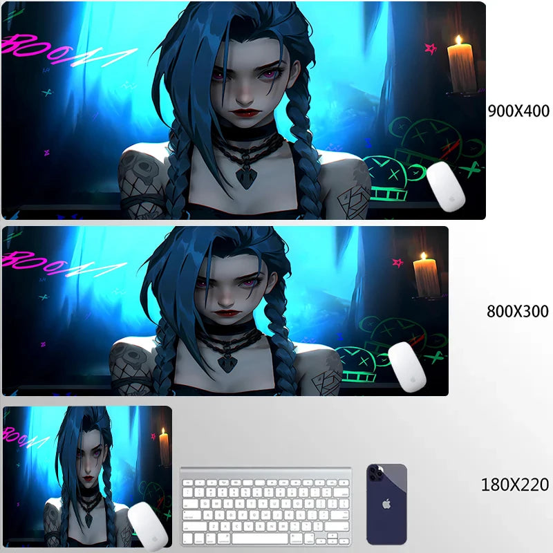 XXL Extended Gaming Mouse Mat with Anti-slip Rubber Base, Durable Edge, Desk Protection 90x40cm